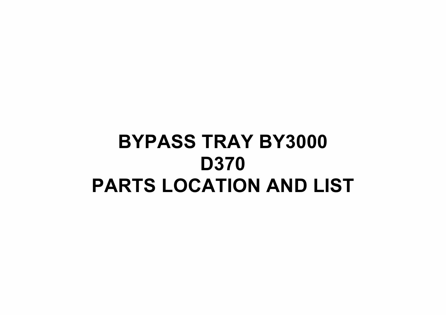 RICOH Options D370 BYPASS-TRAY-BY3000 Parts Catalog PDF download-1